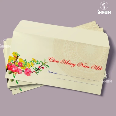 Phong bì Tết 11x19cm có băng keo, in hoàn thiện, đóng gói sẵn, giá ưu đãi 50.000