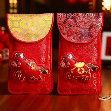 Phong bì tiền mặt MILTER đỏ dây đeo cổ, Năm con ngựa, dung tích lớn, gói tiền may mắn trẻ em 4
