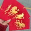 Phong bì tiền Ngựa 2.026 Đỏ sang trọng, in logo công ty, tùy chỉnh Angpao Hongbao Fu Vàng - Giá 99.540₫ 5