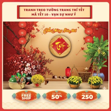 Phông nền chụp ảnh Tết 2.026 - Tranh vải treo tường trang trí, giá chỉ 99.000đ (124.740đ)