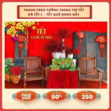 Phông nền chụp ảnh Tết 2.026 - Tranh vải treo tường trang trí, giá chỉ 99.000đ (124.740đ)