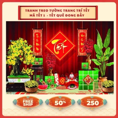 Phông nền chụp ảnh Tết 2.026 - Tranh vải treo tường trang trí, giá chỉ 99.000đ (124.740đ)