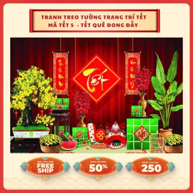 Phông nền chụp ảnh Tết 2.026 - Tranh vải treo tường trang trí, giá chỉ 99.000đ (124.740đ)