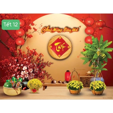 Phông Nền Decor Tết Nguyên Đán 2.026 - Sum Vầy, Phát Tài Phát Lộc, Giá 177.600đ
