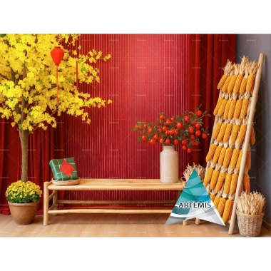 Phông nền Livestream Artemis Decor Tết Cực lung linh, in kích thước tùy chỉnh 159k 10