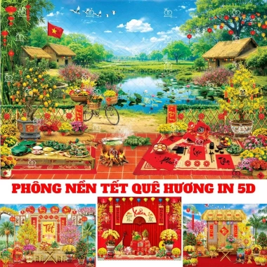 Phông nền Tết Bính Ngọ 2.026 size lớn - Tranh vải hội chợ, giá ưu đãi 219k