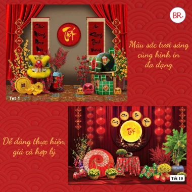 Phông nền Tết Bính Ngọ 2.026 tranh vải treo tường, backdrop sự kiện Chúc Mừng Năm Mới - Giá ưu đãi 149.000₫ 3