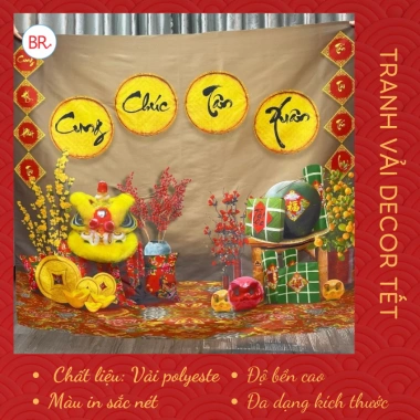 Phông nền Tết Bính Ngọ 2.026 tranh vải treo tường, backdrop sự kiện Chúc Mừng Năm Mới - Giá ưu đãi 149.000₫ 5