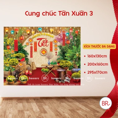 Phông nền Tết Bính Ngọ 2.026 tranh vải treo tường, backdrop sự kiện Chúc Mừng Năm Mới - Giá ưu đãi 149.000₫ 6