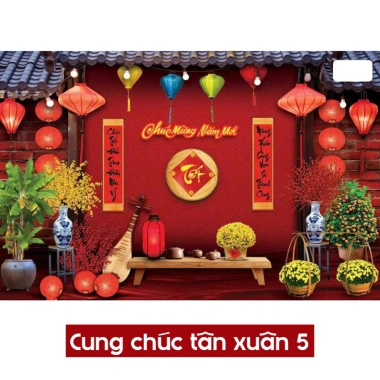 Phông nền Tết Bính Ngọ 2.026 tranh vải treo tường, backdrop sự kiện Chúc Mừng Năm Mới - Giá ưu đãi 149.000₫ 10