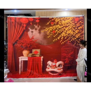 Phông Nền Vải Chụp Ảnh Decor Tết Bigsize 2.025 - Giá chỉ 275k, In 1 ngày có hàng