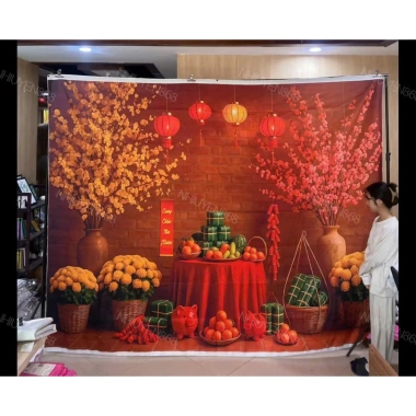 Phông Nền Vải Chụp Ảnh Decor Tết Bigsize 2.025 - Giá chỉ 275k, In 1 ngày có hàng 10 Phông Nền Vải Chụp Ảnh Decor Tết Bigsize 2.025 - Giá chỉ 275k, In 1 ngày có hàng 10