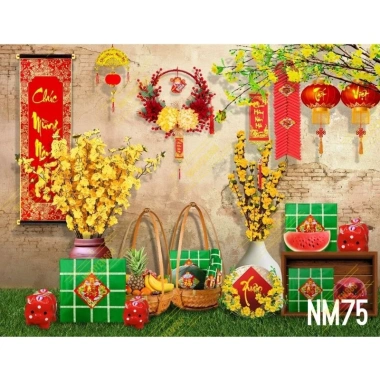 Phông Tết size lớn 3x2m3 - Trang trí Tết 2.024, decor Tết Xưa giá 215.000 VND 10