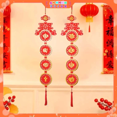 Phụ Kiện Liễn Quạt Treo Tường Phúc Lộc Thọ Trang Trí Tết Bính Ngọ 2.026 Nhà Cửa, Quán Xá KTET