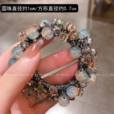 Phụ kiện tóc hoa pha lê và dây cao su co giãn cho nữ - Giá ưu đãi 36.333 VND