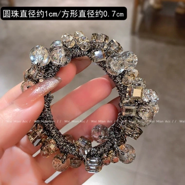 Phụ kiện tóc hoa pha lê và dây cao su co giãn cho nữ - Giá ưu đãi 36.333 VND