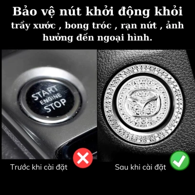 Phụ kiện trang trí nút khởi động Start stop ô tô họa tiết đính đá sang trọng - Giá chỉ 18.810₫