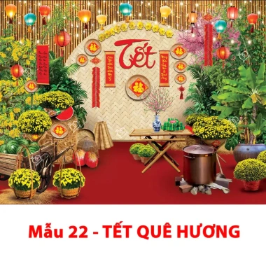 Phụ kiện trang trí Tết 2.026 Bính Ngọ - Phông nền, tranh vải decor cho trường, quán cà phê - Giảm 22%
