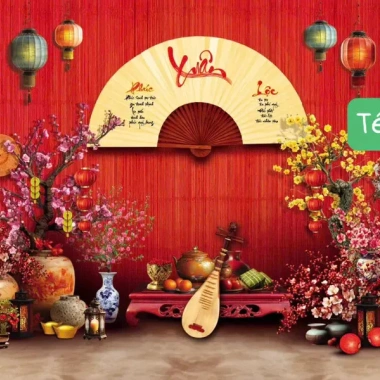 Phụ kiện trang trí Tết 2.026 Bính Ngọ - Phông nền, tranh vải decor cho trường, quán cà phê - Giảm 22%