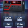 Phụ Kiện Tự Động Sạc USB 200W QC3.0 - Hiển Thị Điện Áp Biến Tần Ô Tô, Ổ Cắm USB HH 8
