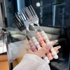 Phuộc Tay Cầm Ngọc Trai Inox Đa Năng Dùng Cho Bít Tết, Salad, Pasta - Tiện Ích Nhà Bếp