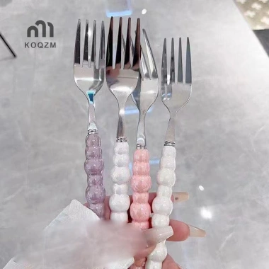 Phuộc Tay Cầm Ngọc Trai Inox Đa Năng Dùng Cho Bít Tết, Salad, Pasta - Tiện Ích Nhà Bếp