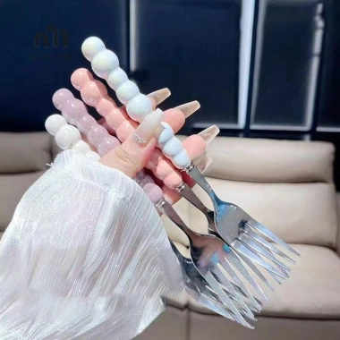 Phuộc Tay Cầm Ngọc Trai Inox Đa Năng Dùng Cho Bít Tết, Salad, Pasta - Tiện Ích Nhà Bếp