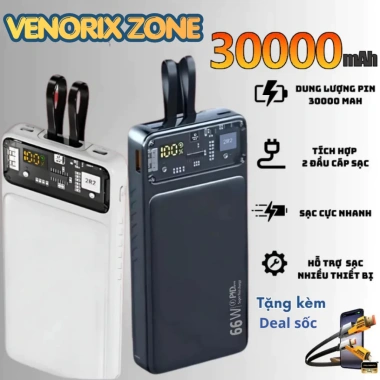 Pin 30.000mAh - Dây Siêu Nhanh, Tự Ngắt An Toàn, Tương Thích Mọi Thiết Bị
