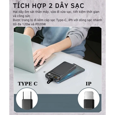 Pin 30.000mAh - Dây Siêu Nhanh, Tự Ngắt An Toàn, Tương Thích Mọi Thiết Bị