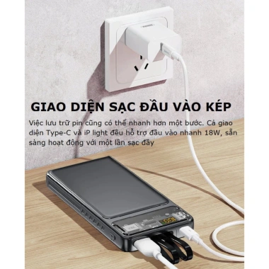 Pin 30.000mAh - Dây Siêu Nhanh, Tự Ngắt An Toàn, Tương Thích Mọi Thiết Bị