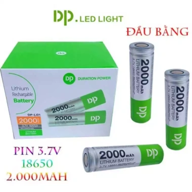 Pin 3V7 2.000mAh DP thật - Pin sạc đa năng cho đèn pin, tông đơ, loa - Giá 49.000đ
