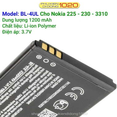 Pin BL-4UL cho Nokia 225/230/3.310 1.200mAh 3.7V 4.4Wh 500 lần sạc - 75.000₫