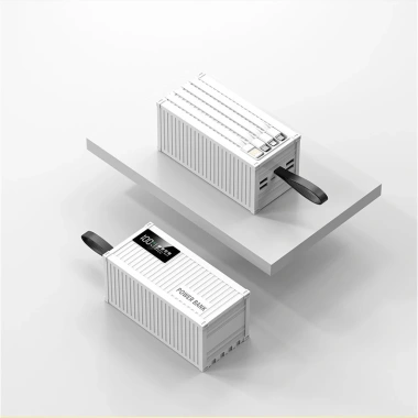 Pin container Techspace dung lượng lớn, sạc dự phòng tích hợp 4 dây sạc sẵn và 4 cổng rời Giá chỉ 499.000 VND