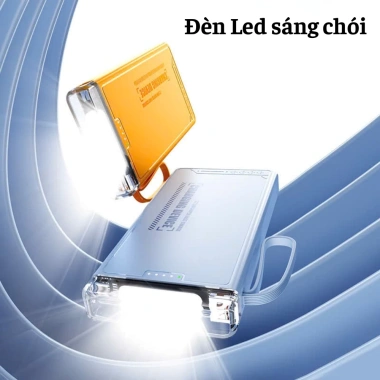 Pin Dự Phòng 10.000mAh kèm 4 Dây Sạc Nhanh Light, Type‑C, USB‑Micro – Sạc Nhiều Dòng, Có Quà Tặng 2
