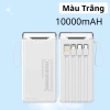 Pin Dự Phòng 10.000mAh kèm 4 Dây Sạc Nhanh Light, Type‑C, USB‑Micro – Sạc Nhiều Dòng, Có Quà Tặng 9