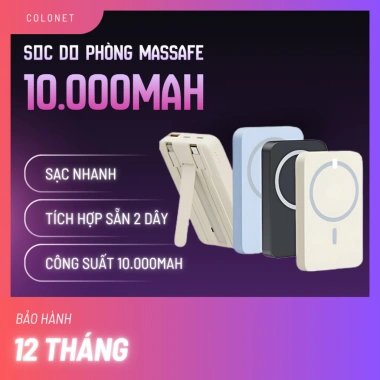 Pin Dự Phòng 10.000mAh Không Dây - Sạc Nam Châm, Chân Đế, 2 Dây, Nhanh An Toàn 7