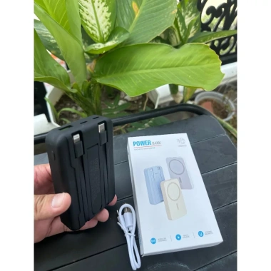 Pin Dự Phòng 10.000mAh Không Dây - Sạc Nam Châm, Chân Đế, 2 Dây, Nhanh An Toàn 8