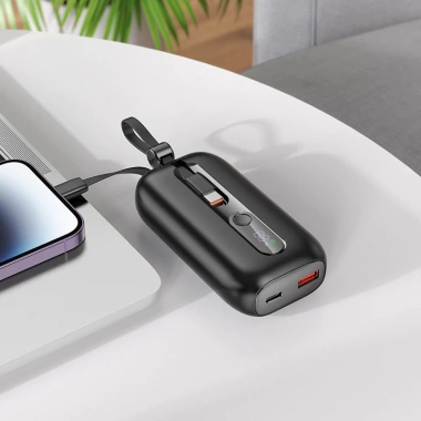 Pin Dự Phòng 10.000mAh Sạc Nhanh PD20W, Màn Hình LED, Dây Sạc Tích Hợp - Tiện Lợi Cho Điện Thoại Du Lịch, Giá 105.000 VND