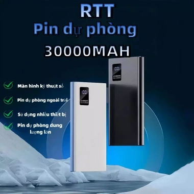 Pin dự phòng 20.000-30.000mAh sạc siêu nhanh, tích hợp 4 dây sạc, màn hình hiển thị, phù hợp mọi dòng điện thoại - 158.000₫