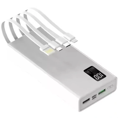 Pin dự phòng 20.000-30.000mAh sạc siêu nhanh, tích hợp 4 dây sạc, màn hình hiển thị, phù hợp mọi dòng điện thoại - 158.000₫
