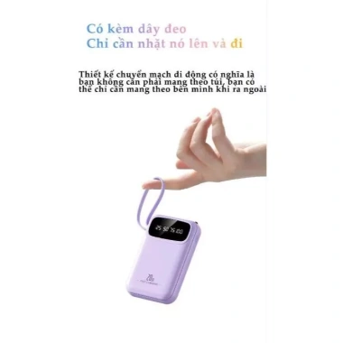 Pin dự phòng 20.000mAh kèm 4 cáp sạc Android Type-C iPhone - Dung lượng lớn, giá chỉ 198.000₫