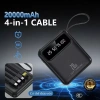 Pin Dự Phòng 20.000mAh Nhẹ Xinh, Kèm 4 Dây, Không Cần Cáp - Giá 116k