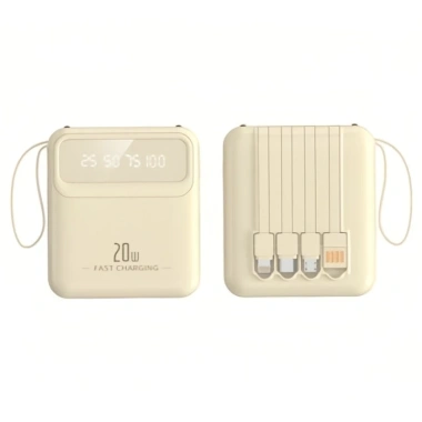 Pin Dự Phòng 20.000mAh Nhẹ Xinh, Kèm 4 Dây, Không Cần Cáp - Giá 116k 3 Pin Dự Phòng 20.000mAh Nhẹ Xinh, Kèm 4 Dây, Không Cần Cáp - Giá 116k 3