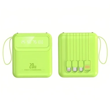 Pin Dự Phòng 20.000mAh Nhẹ Xinh, Kèm 4 Dây, Không Cần Cáp - Giá 116k