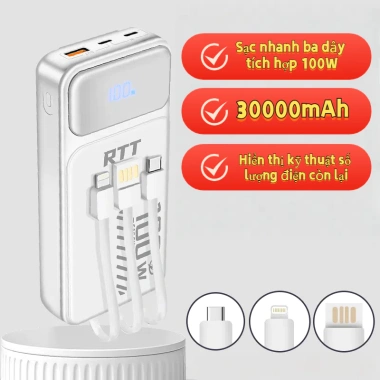 Pin dự phòng 30.000mAh 3 trong 1 – Sạc nhanh cho điện thoại, tablet, laptop, du lịch giá ưu đãi 10 Pin dự phòng 30.000mAh 3 trong 1 – Sạc nhanh cho điện thoại, tablet, laptop, du lịch giá ưu đãi 10