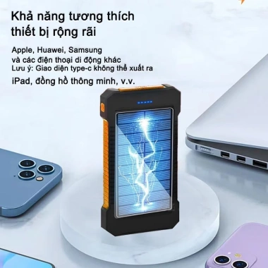 Pin dự phòng 30.000mAh năng lượng mặt trời, 2 cổng USB, không thấm nước - 185.000₫ 3