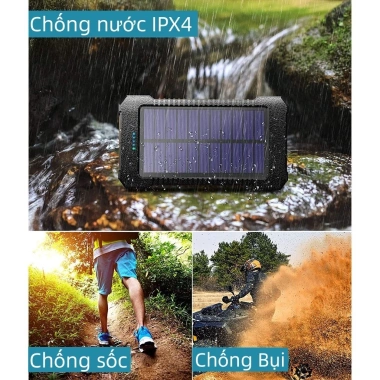 Pin dự phòng 30.000mAh năng lượng mặt trời, 2 cổng USB, không thấm nước - 185.000₫ 5