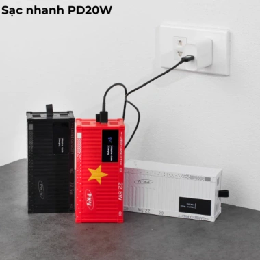 Pin Dự Phòng 50.000mAh Container – 4 Cổng Ra, Tặng Cáp Sạc Nhanh, Giá chỉ 400k