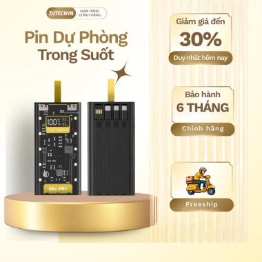 Pin Dự Phòng 50.000mAh - Sạc Nhanh 22.5W PD 20W, Đầu Sạc Đa Dụng, Màn Hình LED