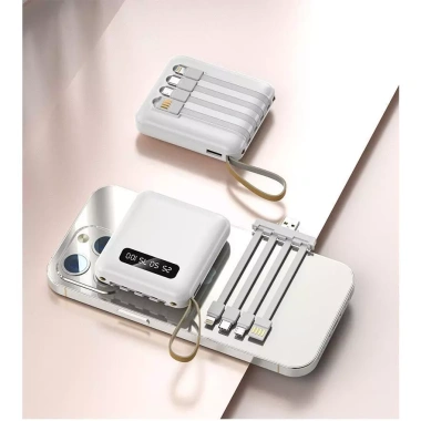 Pin dự phòng di động 20.000mAh dung lượng lớn, kèm 4 đầu cắm đa năng - Giá chỉ 150.000₫